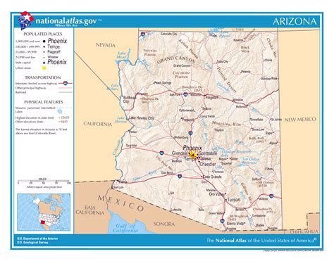 Laminated Map Large Detailed Map Of Arizona State Poster 24 X 36