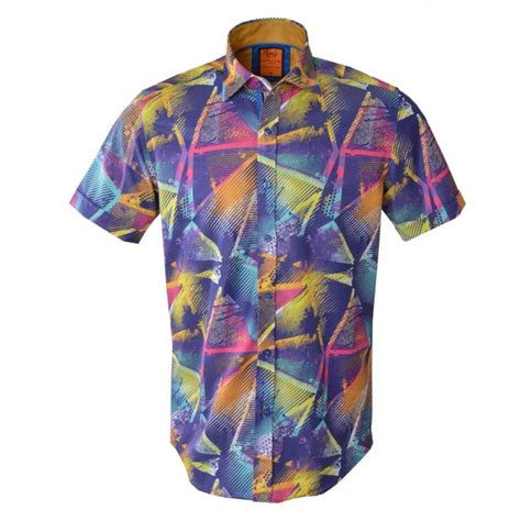 Oscar Banks Short Sleeved Abstract Print Shirt Ss6079 The Shirt Store