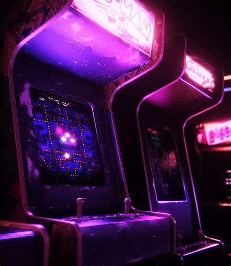 Download 80s Retro Arcade Neon Purple Wallpaper