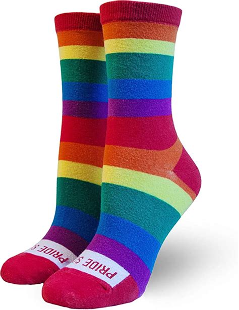 Pride Socks Womens Full Rainbow Crew Novelty Sock Uk Clothing
