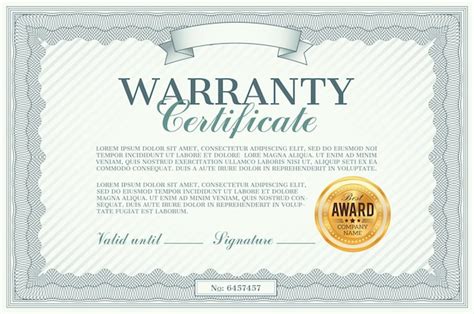 Premium Vector Warranty Certificate Template Illustration