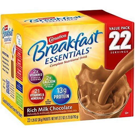 Carnation Instant Breakfast Powder Drink Mix Rich Milk Chocolate Box