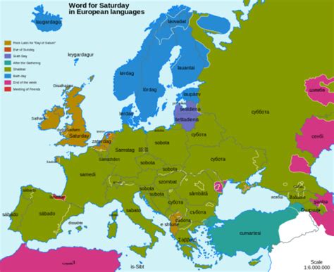 Origins Of The Words For Saturday Across Europe Europe Language