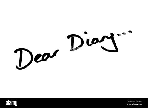 Dear Diary Handwritten On A White Background Stock Photo Alamy