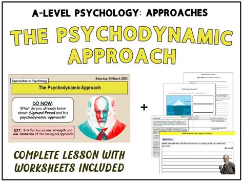 A Level Psychology The Psychodynamic Approach Approaches In
