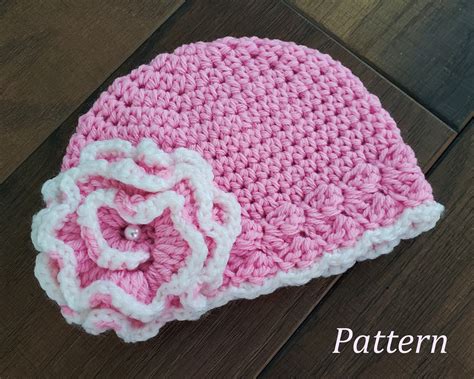 Crochet Pattern Baby Hat Pattern The Leisa Baby Hat Pattern Etsy