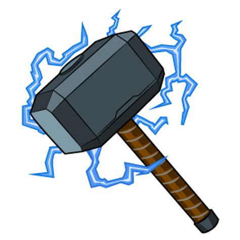 Thor Mjolnir Hammer With Lightning Bolts Sticker Sticker Mania