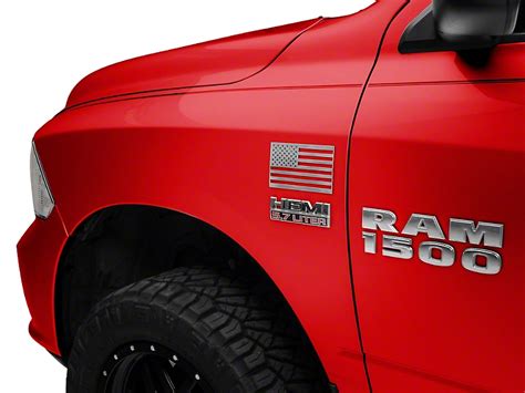 Ram Stainless Steel American Flag Emblem Brushed 02 19 Ram 1500