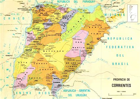 Solo Corrientes Mapa Politico De La Provincia De Corrientes