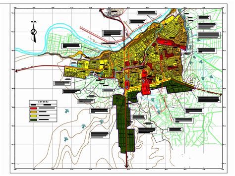 Plano urbanístico con zonificación en AutoCAD CAD 1 03 MB Bibliocad