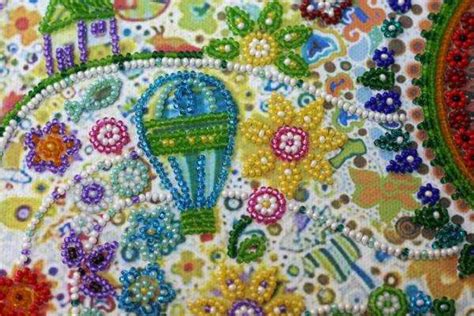 Diy Bead Embroidery Kit On Art Canvas The Path To The Etsy