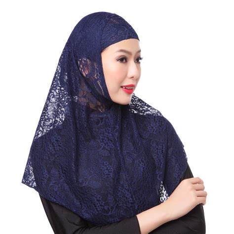 Sex Lace Muslim Full Cover Inner Hijab Cap Islamic Scarf 2pcs Set Ebay