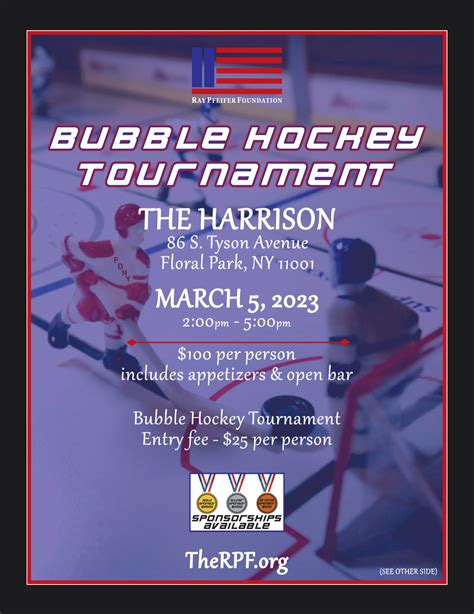 Bubble Hockey Tournament Ray Pfeifer Foundation