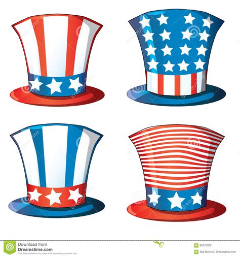Fourth American Hat 4th of July Usa Flag Vector Stock Vector