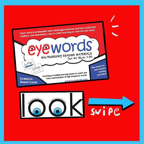 Eyewords Multisensory Sight Word Cards Set 1 Words 1 50 Hard Good
