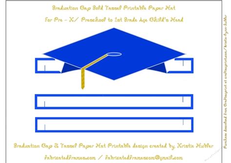 Graduation Cap Printable Blue Paper Hat 2 Curves Head Cap Cup1157615