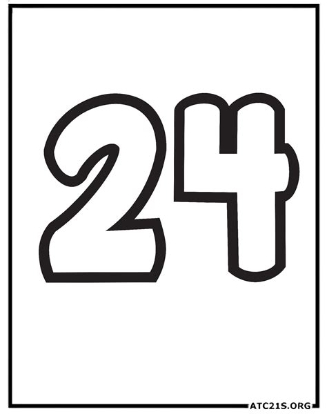 Free Number 24 Coloring Page Download Printable Atc21s