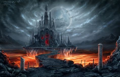 Fantastic World Gothic Castle Moon Wallpapers Hd Desktop