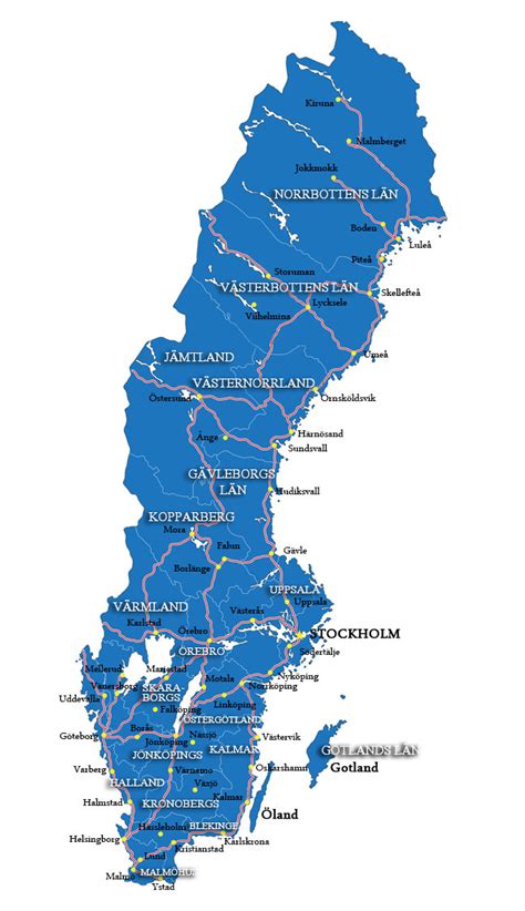 Schwedenkarte Regionen In Schweden