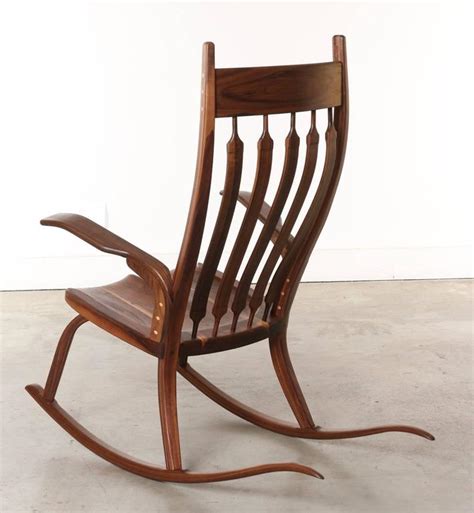 California Craftsman Wooden Rocking Chair Dark Walnut At 1stdibs