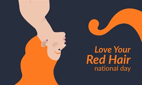 National Love Your Red Hair Day Banner Beautiful Girl With Red Hair