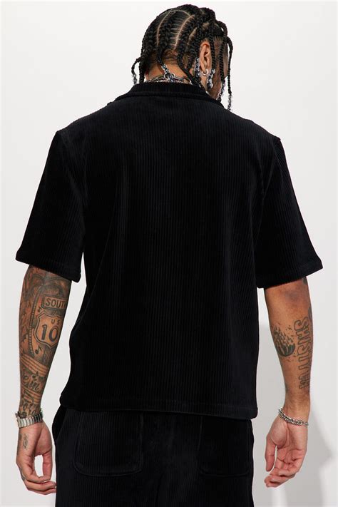 Luxury Knit Ribbed Short Sleeve Shirt Black Fashion Nova Mens Knit