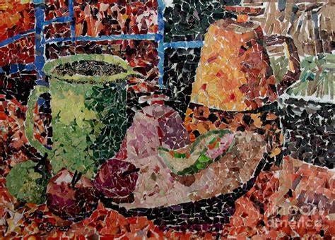 Still Life With Green Jug Collage Mixed Media By Caroline Street