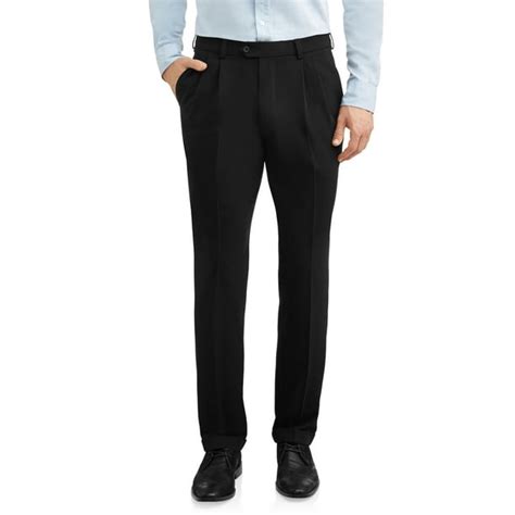George George Mens Premium Comfort Stretch Pleated Cuffed Suit Pant