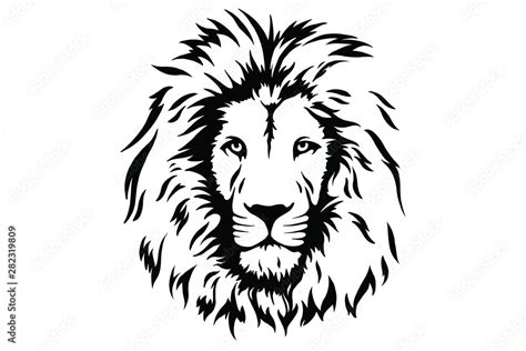 Lion Head Logo Vector Template Illustration Graphic Design Stock Vector