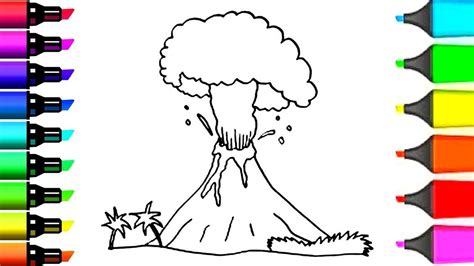 Volcanos are interesting and fun to learn about. How to Drawing and Coloring Volcano With Coloring Book ...