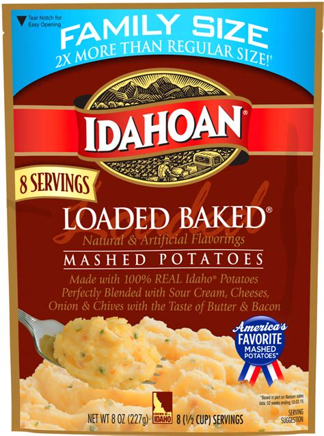 The story of mashed potatoes takes 10,000 years and traverses the mountains of peru and the irish countryside; loadedbaked8oz - Idahoan Mashed Potatoes - Idahoan Foods LLC