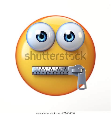 Zipped Mouth Emoji Isolated On White Stock Illustration 721634557