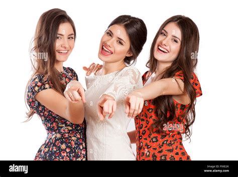 Group Of Happy Pretty Laughing Girls Stock Photo Alamy