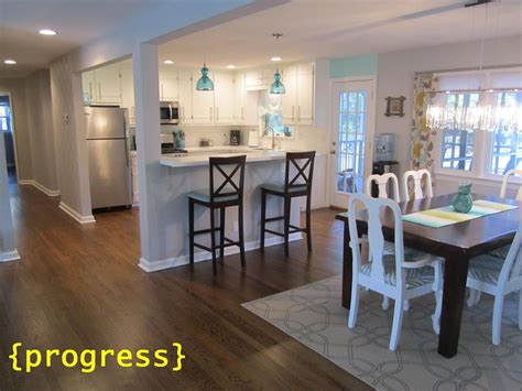 Before And After Photos Of A Kitchen Dining Room And Living Room Remodel
