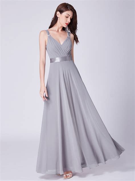 V Neck Ruched Bust Long Party Dress Ever Pretty Longdress
