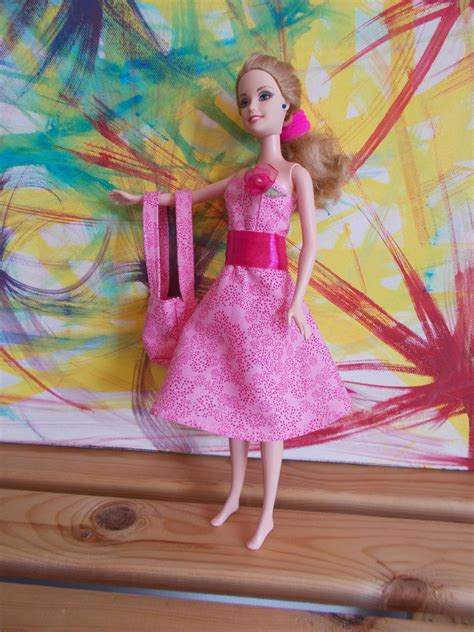 Pink Barbie Dress With Matching Tote Bag Barbie Pink Dress Waltz Dress