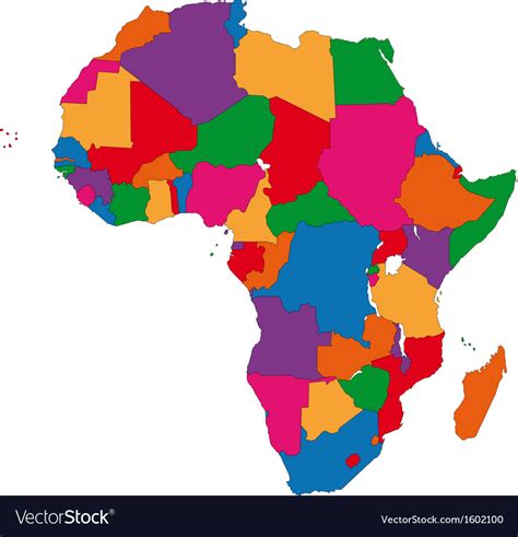 Colorful Africa Map Royalty Free Vector Image Vectorstock