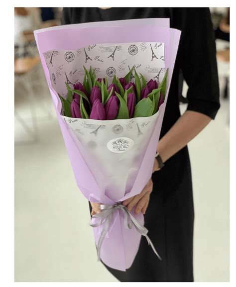 15 Purple Tulips Buy With Delivery In Kiev Best Prices For Tulips