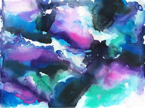 Blue Swirls Watercolor Painting Kahri By Kahrianne Kerr