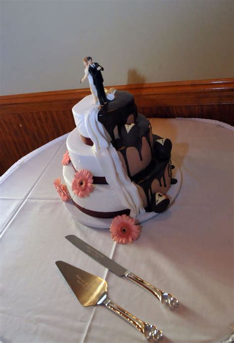 bride and grooms cake combined into one vow renewal cake grooms cake vows cake ideas