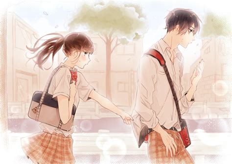 Wallpaper Cute Profile View Romance Shoujo School Uniform Anime