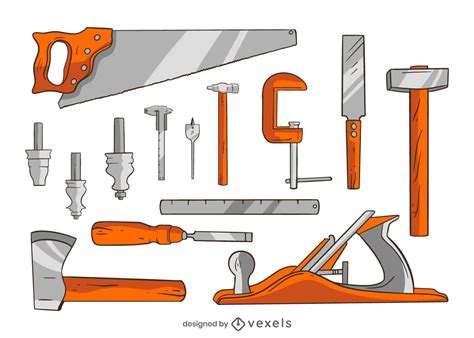 Carpentry Tools Illustration Set Vector Download