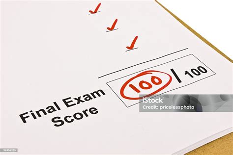A Perfect Final Exam Score Marked With 100 Stock Photo Download Image