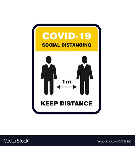 Social Distancing Sign Please Keep Distance Vector Image