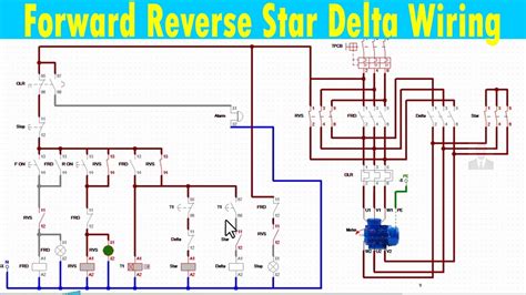 FORWARD REVERSE STAR DELTA STARTER CONTROL WIRING CONNECTION DIAGRAM