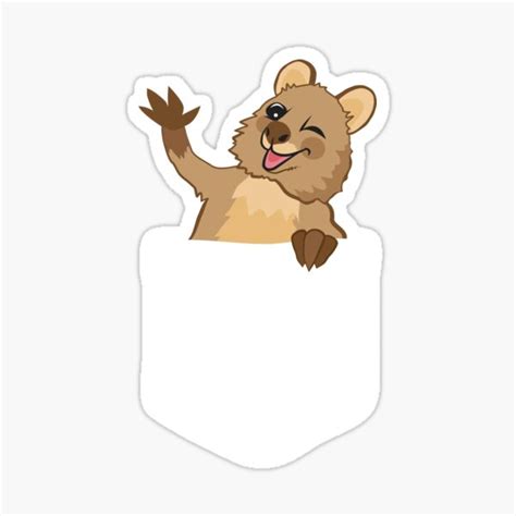 Quokka Sweet Marsupial Waving Pocket Sticker For Sale By Mmx Design