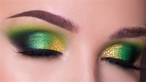 Green And Gold Smokey Eye Makeup Tutorial Fall Makeup Youtube