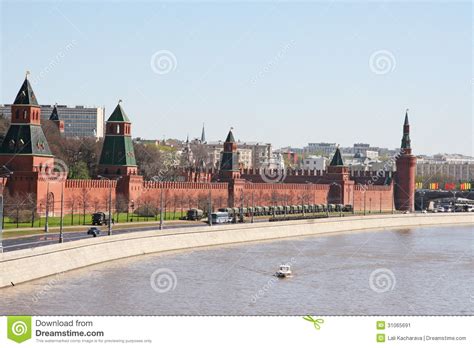 Landscape At The Kremlin Wall Editorial Photo Image Of River Moscow