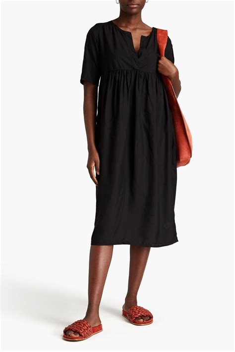 James Perse Gathered Cupro Midi Dress The Outnet