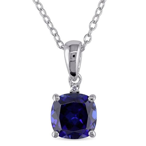 Shop Miadora Sterling Silver Created Sapphire And Diamond Accent
